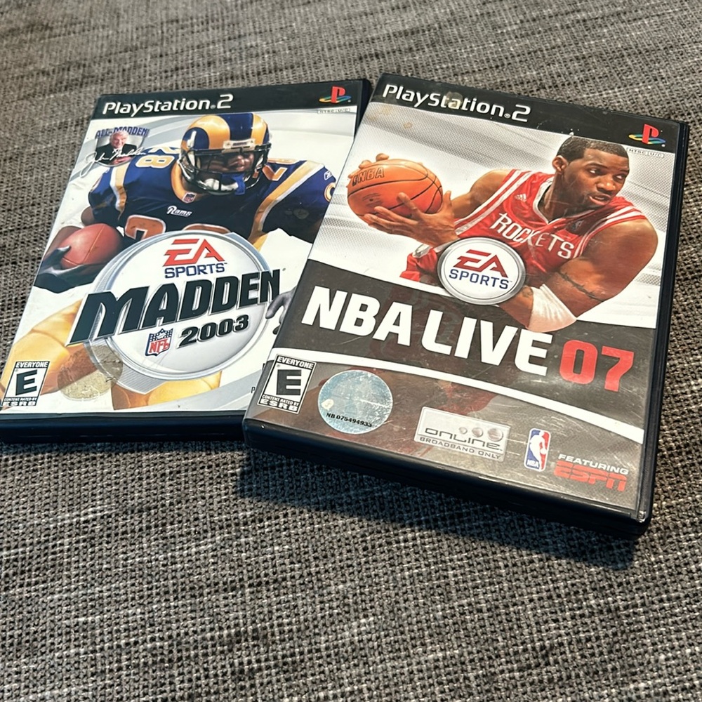 Sony PlayStation 2 Sports Games NBA Live 7 NFL Madden 2003 EA Sports